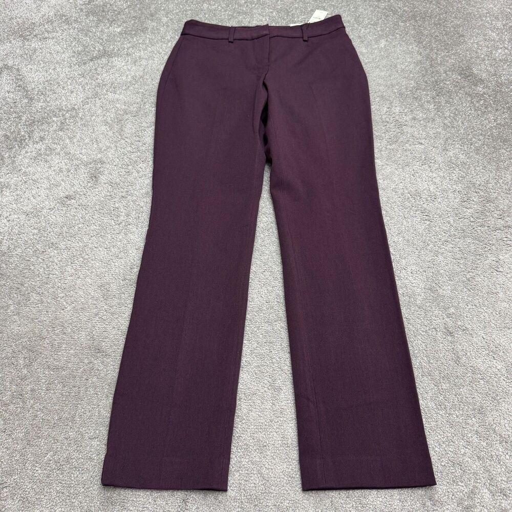 Express Columnist Slim Mid Rise Stretch Dress Pants Women 6R Purple Trousers NWT